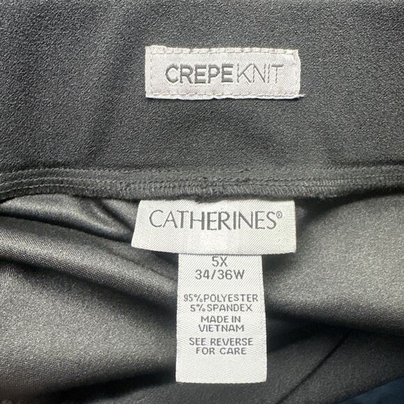 NWT Catherines Crepe Knit Pull-on Slim Pants Plus Size 5X (34/36) Black Office - Picture 5 of 9